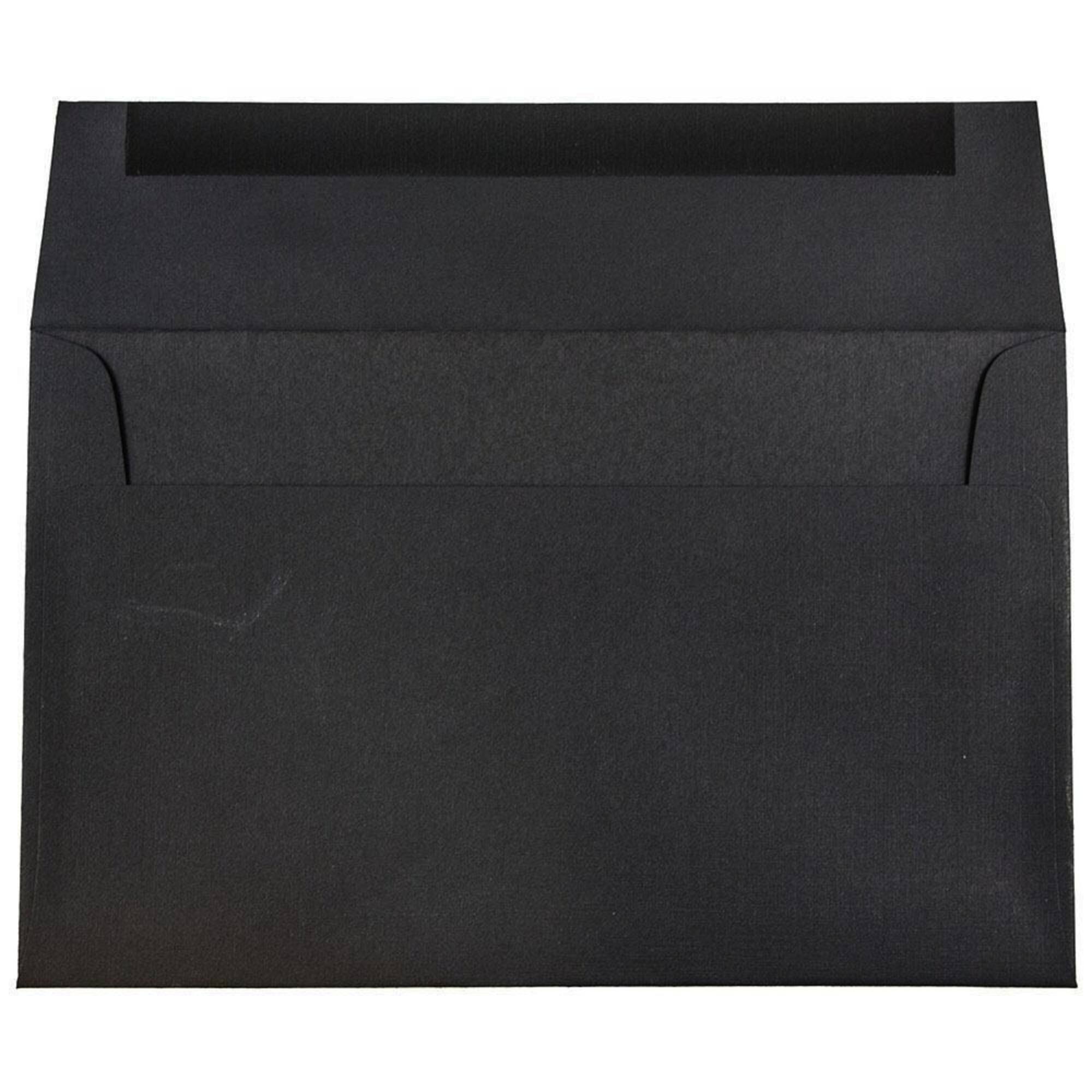 JAM Paper A10 Black Linen Recycled Invitation Envelopes